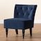 Baxton Studio Harmon Modern Navy Blue Velvet Fabric and Walnut Brown Finished Wood Accent Chair 186-11686-Zoro - alternate 6